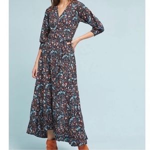 Anthro’s Flannel Toulon wrap maxi dress - size small